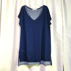 Femme Tresics Navy V Neck Top L